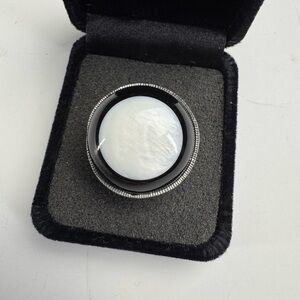 Elegant Black and White Ring